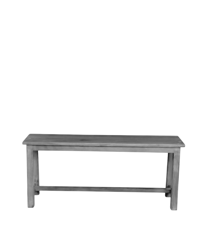 Stilfuld Mørkegrå Træbænk - 90x30x47 cm - TT259 -