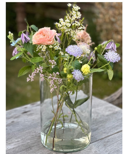 Stor Cylinder glas vase - Clear