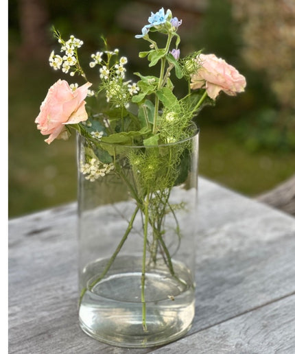 Medium Cylinder glass vase - Clear