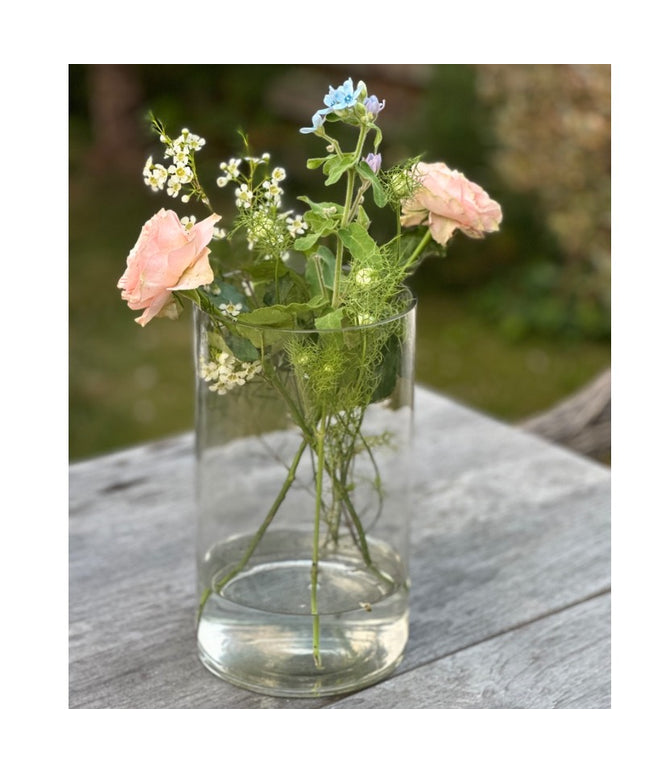 Mellem Cylinder glas vase - Clear