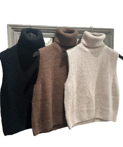 Vest med rullekrave - Off white