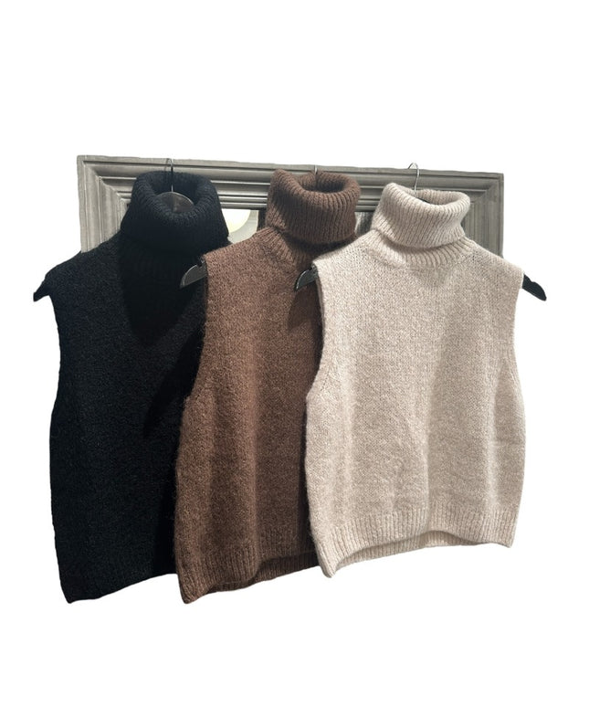 Vest med rullekrave - Off white