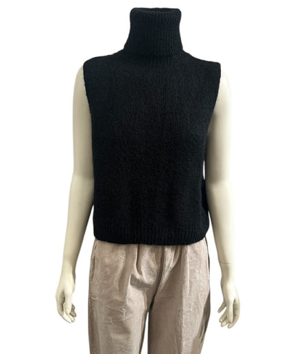 Vest med rullekrave - Sort