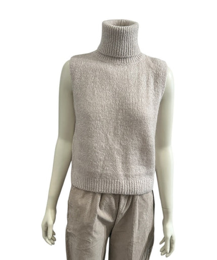 Vest med rullekrave - Off white