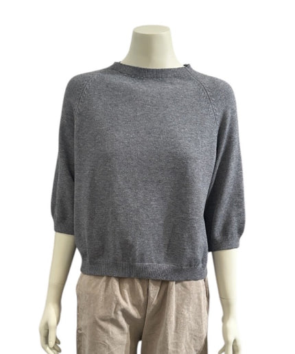 Bluse med 3/4 ærme - Grå