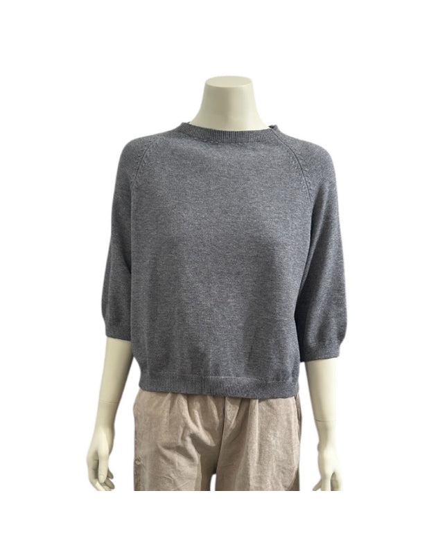 Bluse med 3/4 ærme - Grå