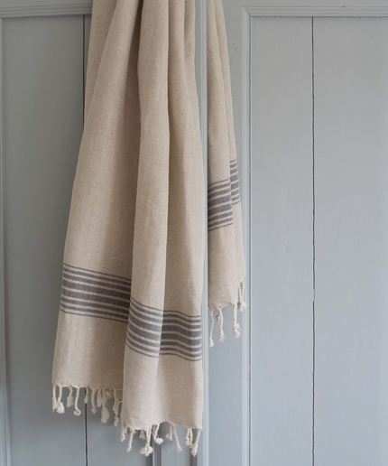 Hamam håndklæde Sort Striped - 2 størrelser