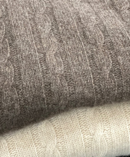 Merino uld strik - kabel brun