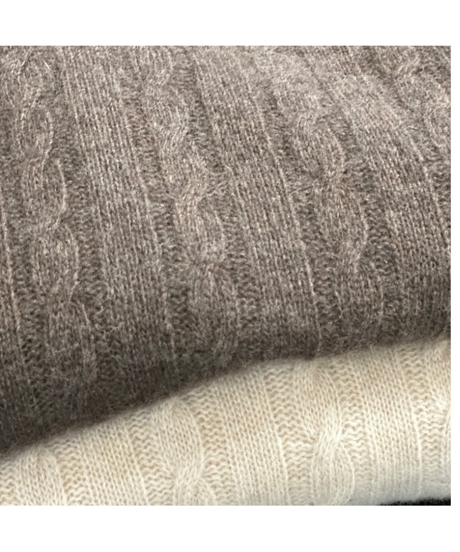 Merino uld strik - kabel brun