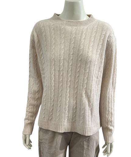 Merino uld strik - kabel off white