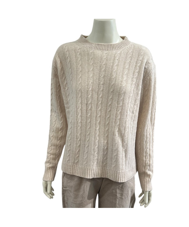 Merino uld strik - kabel off white