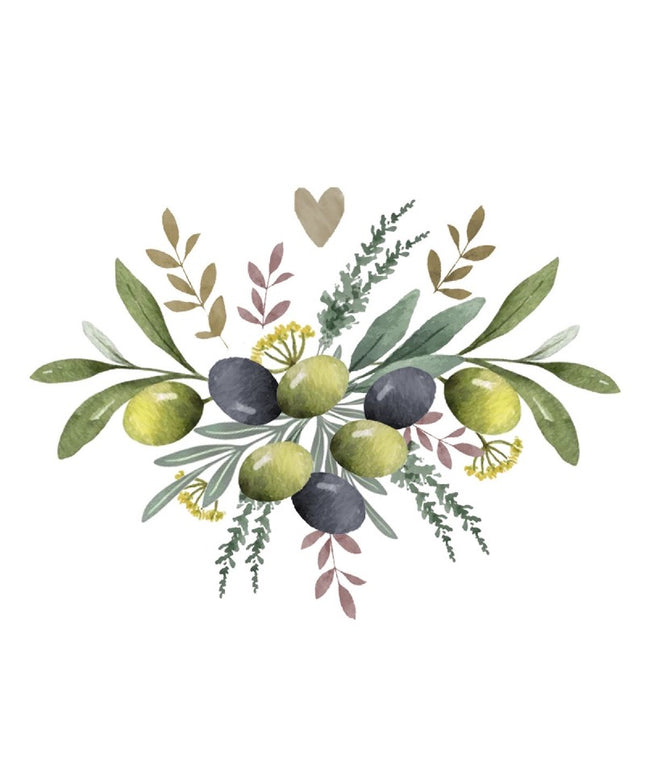 Olives & Herbs papirservietter, 33x33 cm