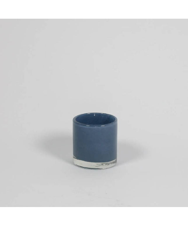 Fyrfadsstage i blå glas