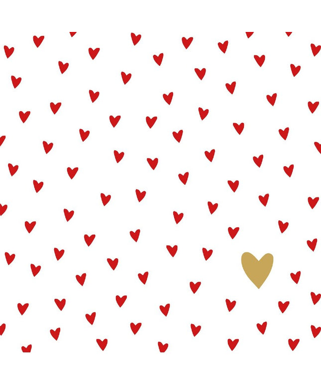 Little Hearts papirservietter, 33x33 cm