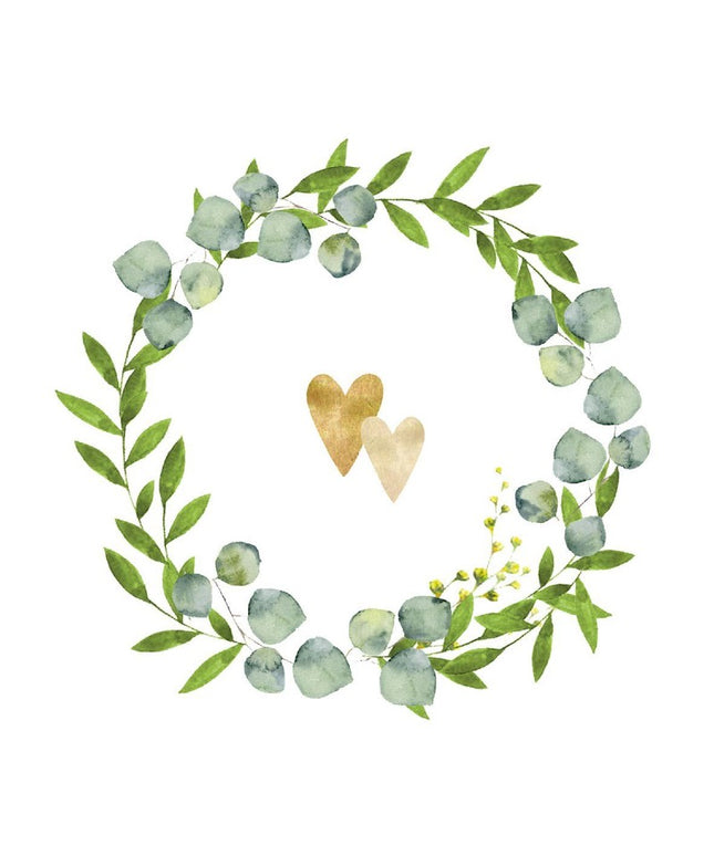Two Hearts papirservietter, 33x33 cm