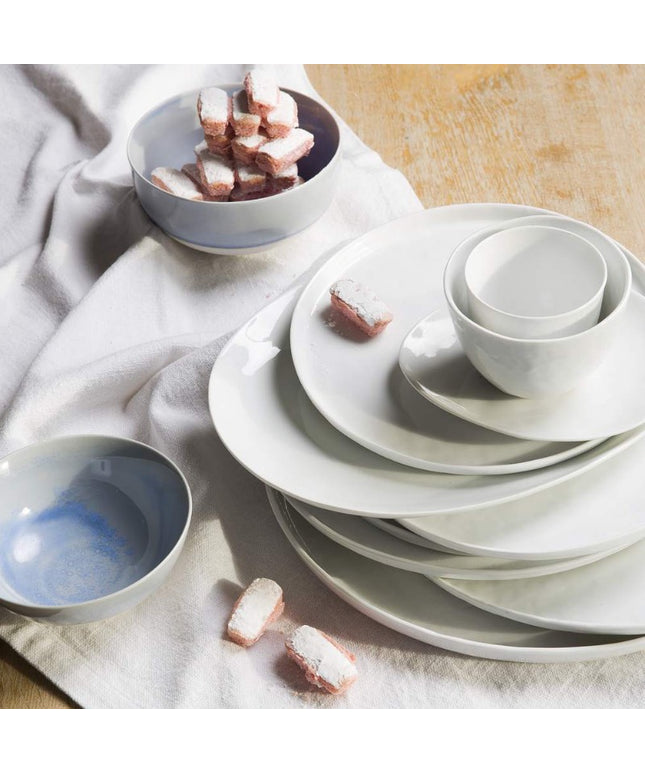 Middagstallerken hvid Porcelino
