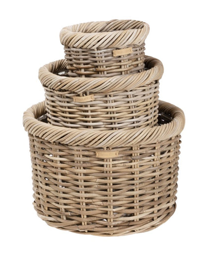 Round low basket with strong edge - Three sizes 