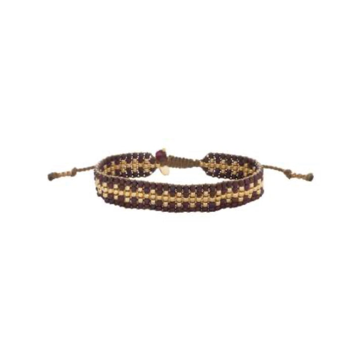 Comfy Garnet Gold Bracelet