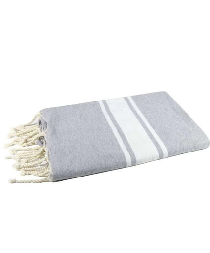 Grå stribet Hamam håndklæde