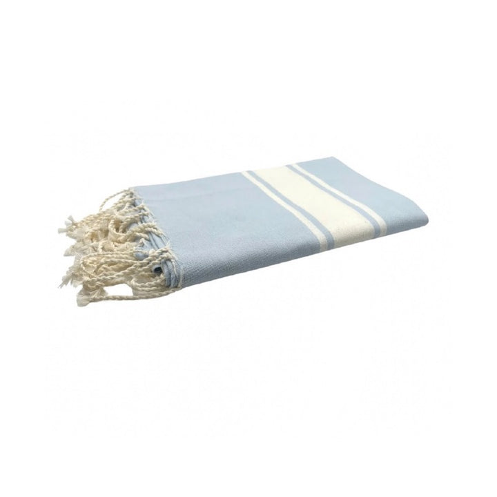 Himmelblåt stribet 75X130 cm Hamam håndklæde