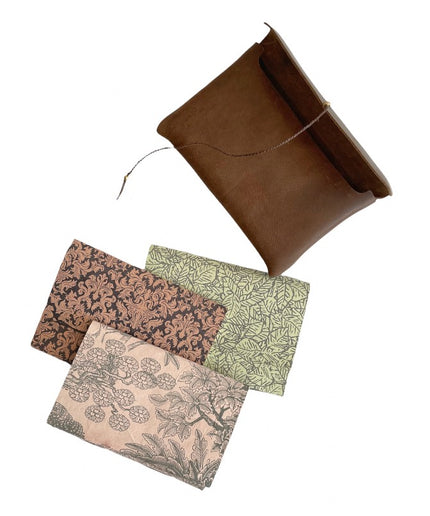 Ninki set of 3 notebooks in leather case