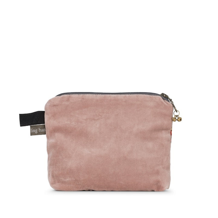 Velour pung Small - Rosa